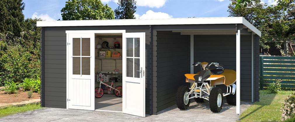 Redskabsskure i massivt træ fra det populære brand Modularo®