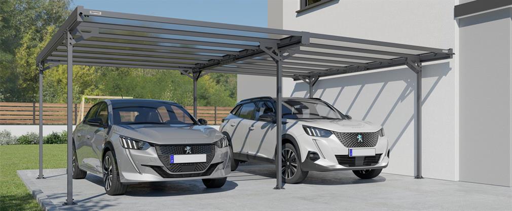Carporte i aluminium eller nordisk gran