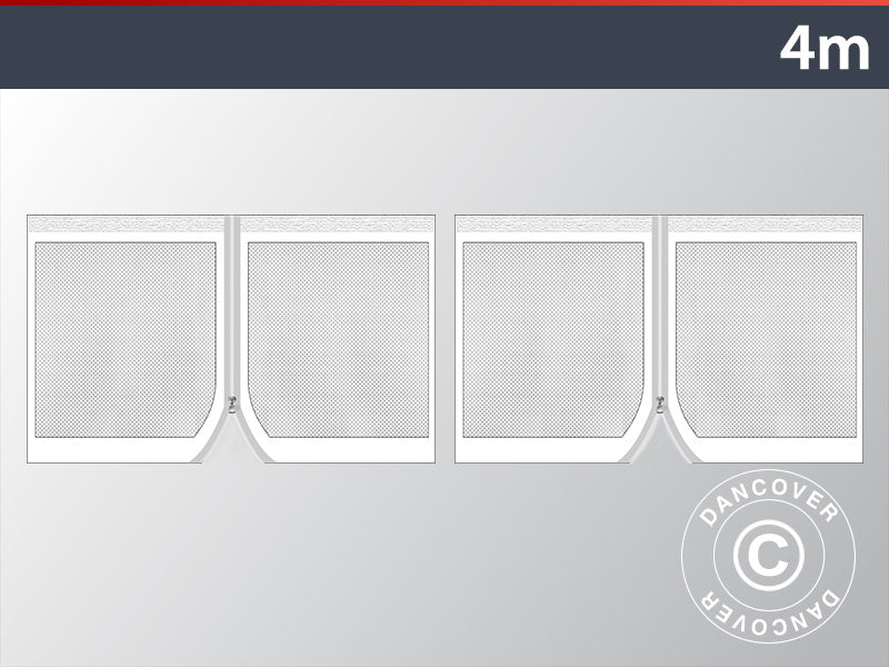 Myggenet til 4m FleXtents, Hvid, sæt á 2 stk.