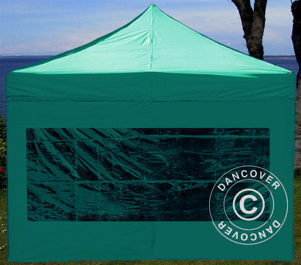 Sidevæg panoramavindue til FleXtents, 3m, Grøn