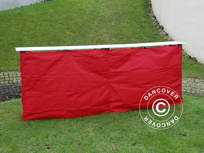 Sidepanel til FleXtents PRO foldedisk, 3m, Rød