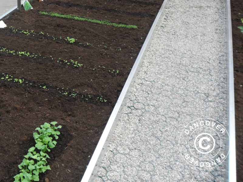 Drivhus profiler til midtergang m/ 25 græsarmeringsplader, 10m