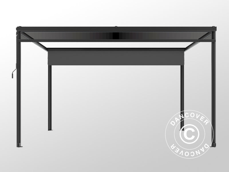 Sidevæg til pergola pavillon San Fernando, 3m, Mørkegrå