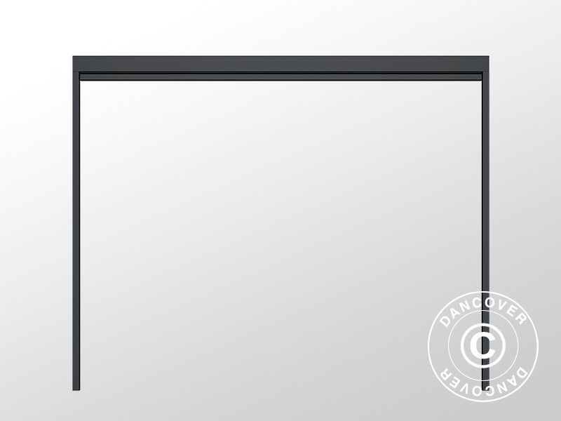 Sidevæg til bioklimatisk pergola pavillon San Pablo, 4m, Sort