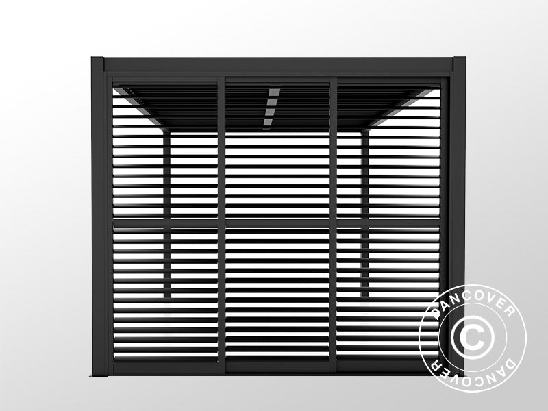 Sliding LouverWall Set 3m f/Pergola SanPablo Black