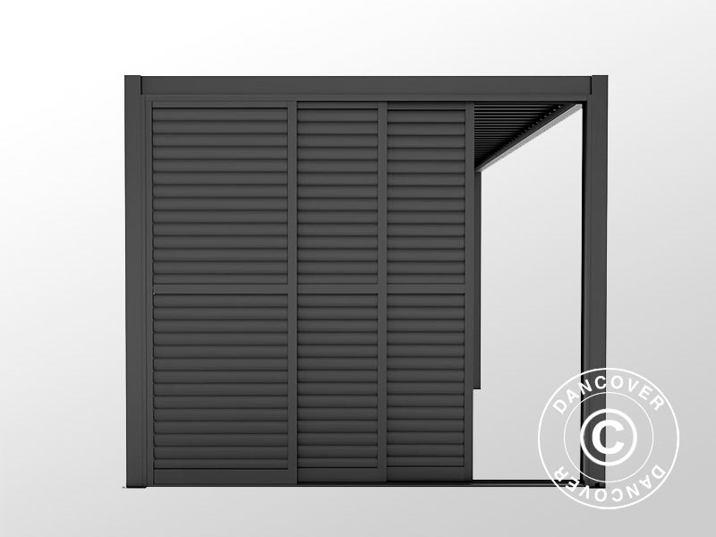 Sliding LouverWall Set 3m f/Pergola SanPablo Black