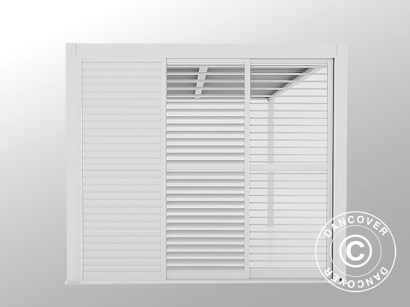 Skydedøre med lameller til pergolapavillon San Pablo 3m, 0,92x2,18m, Hvid