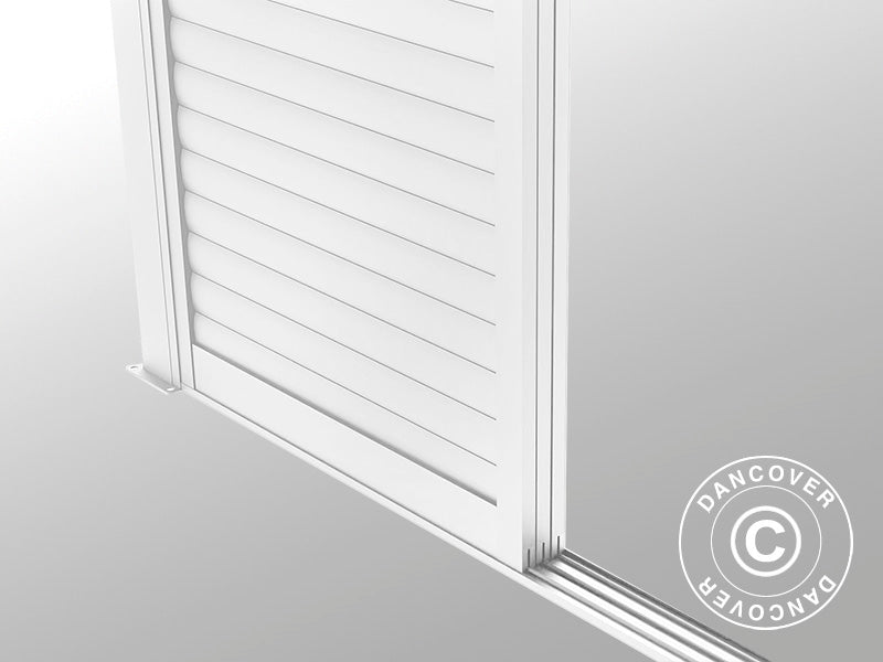 Skydedøre med lameller til pergolapavillon San Pablo 3m, 0,92x2,18m, Hvid