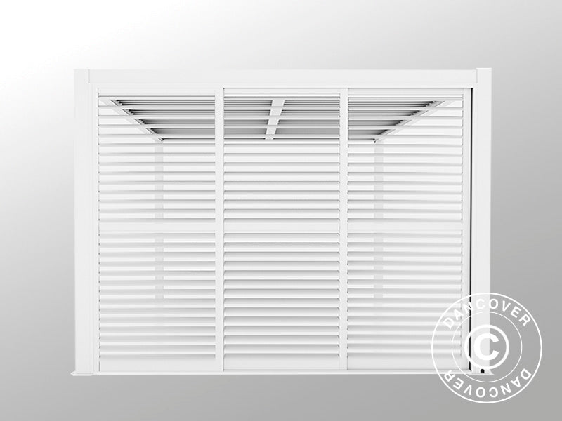 Skydedøre med lameller til pergolapavillon San Pablo 4m, 1,25x2,18m, Hvid