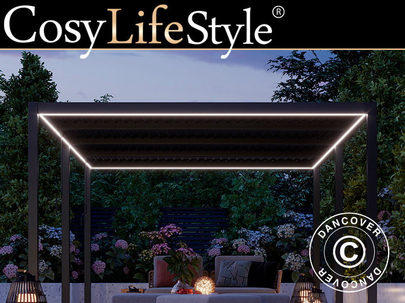 LED strips til San Pablo pergola 4x5,8m, 6 stk., Varm hvid