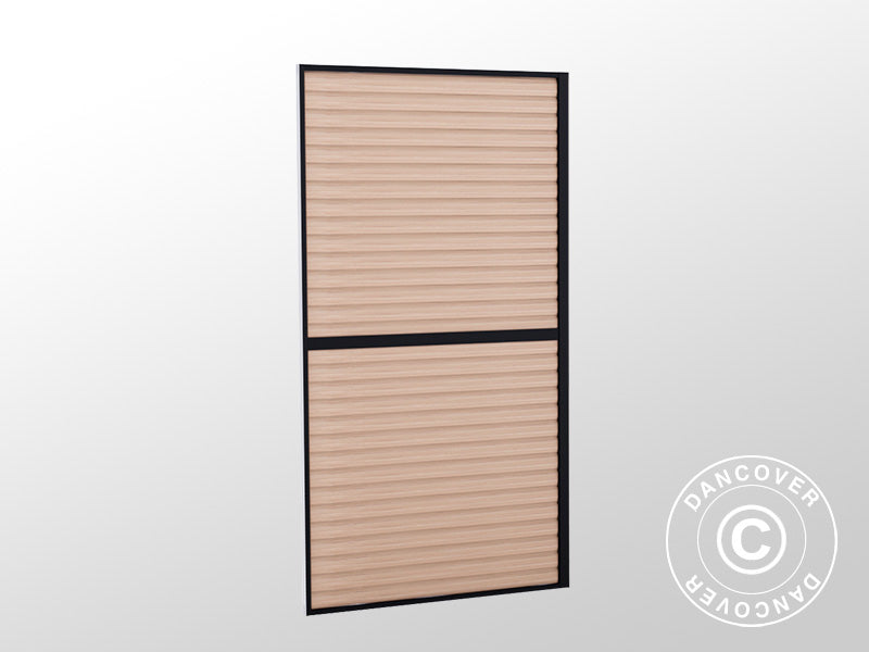 Lamelvæg til grillpergola San Juan, 1,1x2,18m, Sort/Træ-look, 1 stk.
