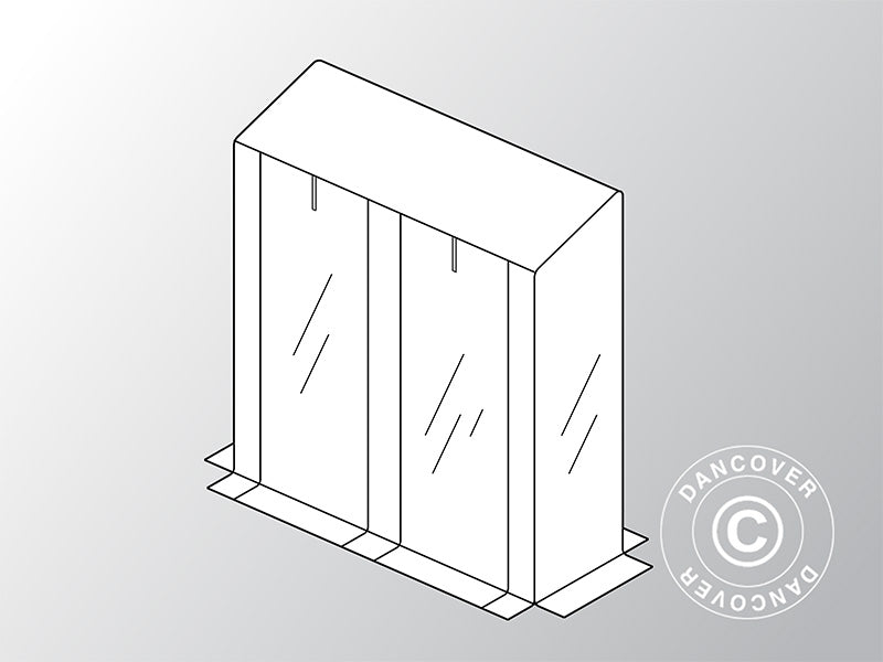 Vægdrivhus Cover til GH16270, 0,48x1,43x1,52m, Transparent KUN 3 STK. TILBAGE