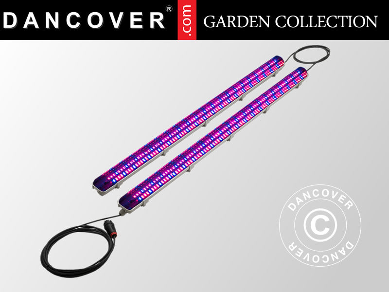 LED Vækstlys 1,26m, 2 armaturer, Grå