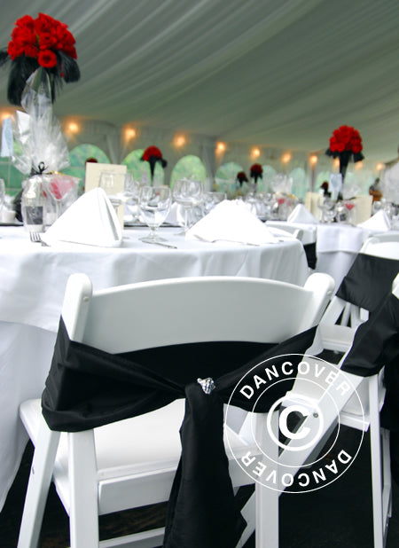 Drapering og gardinpakke, Hvid, til 6x6m Partytelt