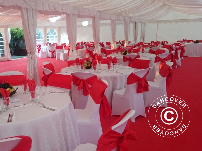 Drapering og gardinpakke, Hvid, til 6x14m Partytelt SEMI PRO Plus