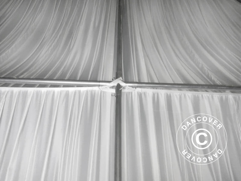 Drapering og gardinpakke, Hvid, til 8x12m (2,3) Partytelt SEMI PRO Plus