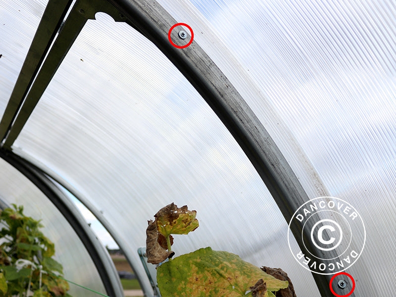 Ventilationsvindue m/automatisk åbner til drivhus Strong NOVA 3m bred, Sølv