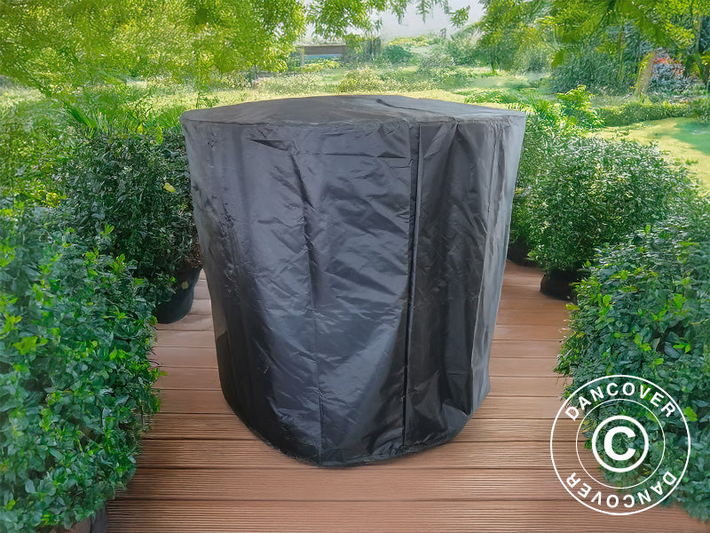 Overtræk til bålfad m/brændeopbevaring, Ø60x73cm, Sort