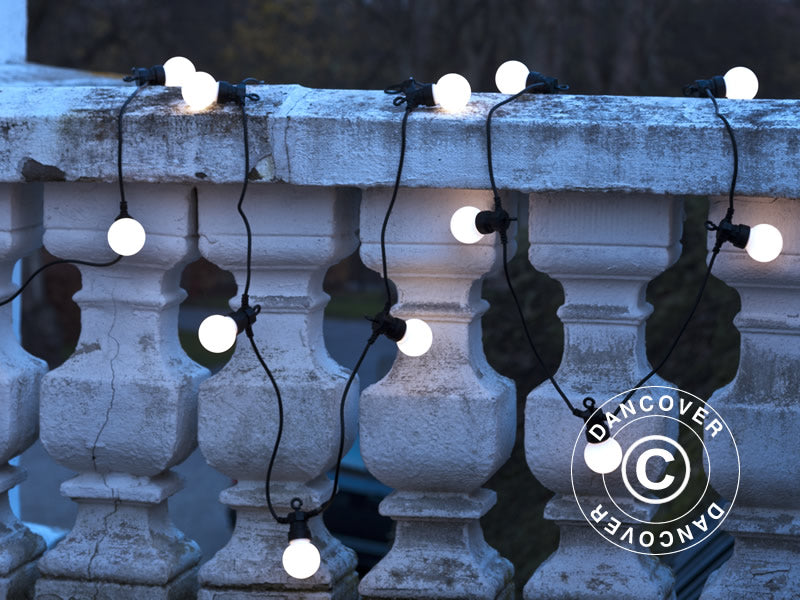 LED Lyskæde Startsæt, Lucas, Sirius, 3m, Sort/Matteret/Varm Hvid