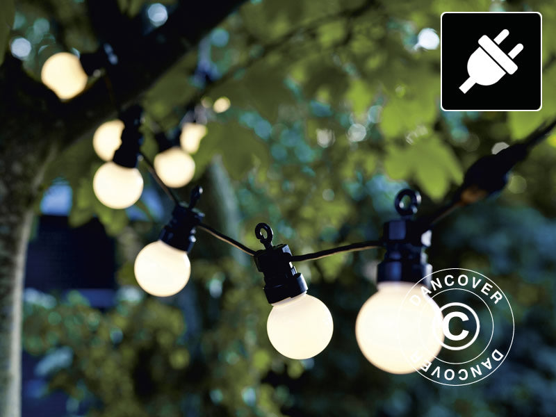 LED Lyskæde Startsæt, Lucas, Sirius, 3m, Sort/Matteret/Varm Hvid