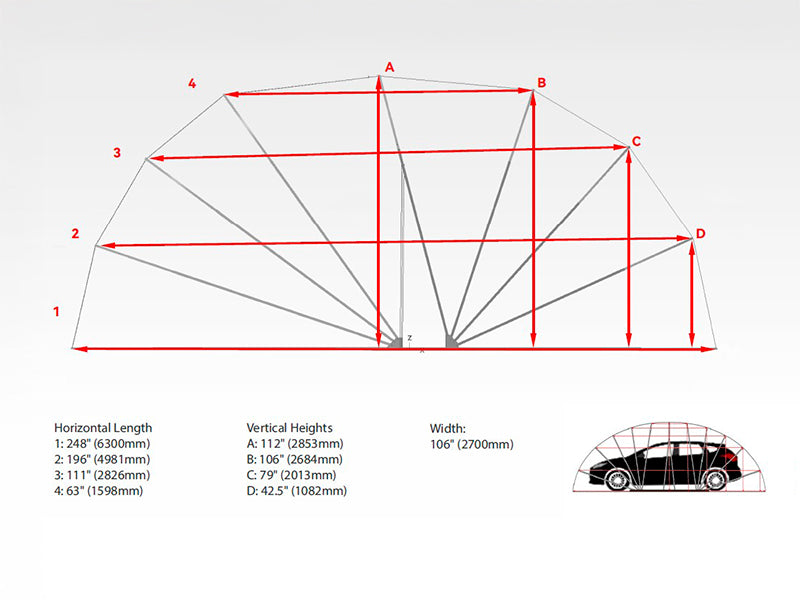 Foldegarage (Bil), 2,8x6,4x2,65m, Grå
