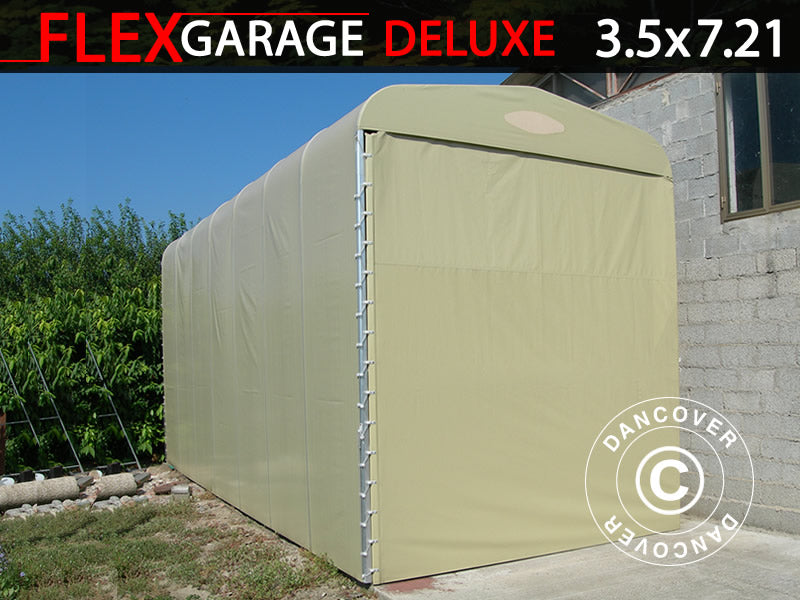 Foldetunnelgarage (Campingvogn), 3,5x7,21x3,9m, Beige