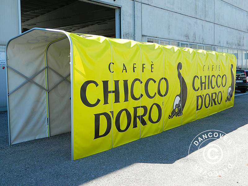 Spillertunnel, sammenfoldelig, 2,5x11,33x2,2m, Hvid