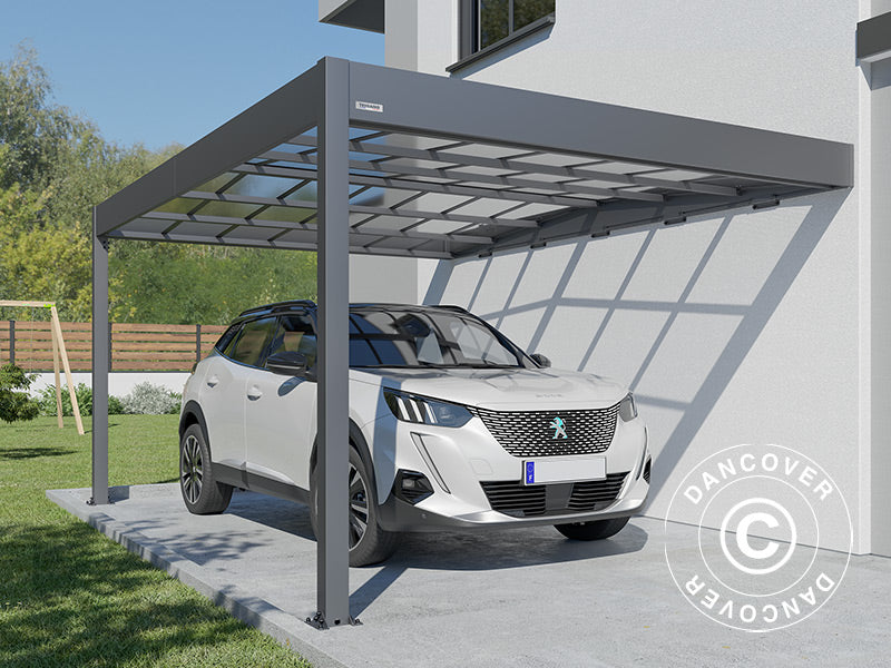 Carport til væg Libeccio Wall, 3,2x5,09x2,34m, Antracit