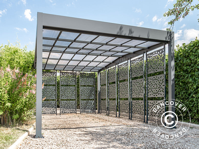 Carport Libeccio 8 m/sidepaneler, 3,26x5,09x2,34m, Antracit