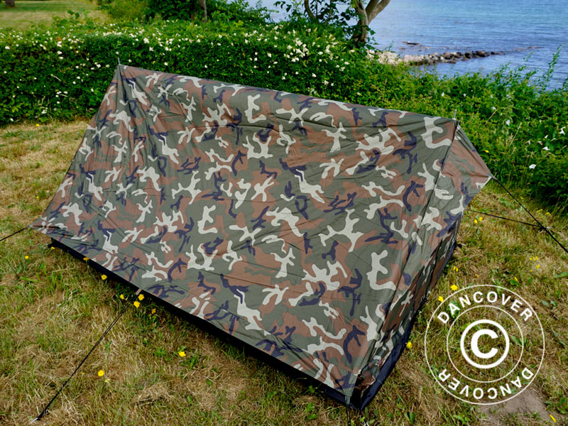 Camouflagetelt Woodland MINI PACK, 2 personer