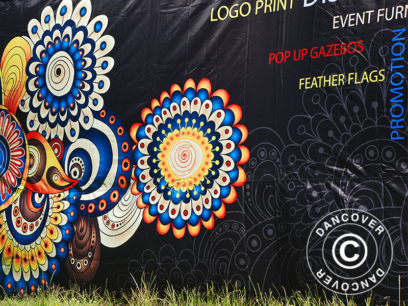 Sidevæg med fuld print 8m til FleXtents PRO