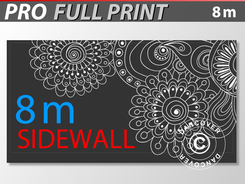 Sidevæg med fuld print 8m til FleXtents PRO