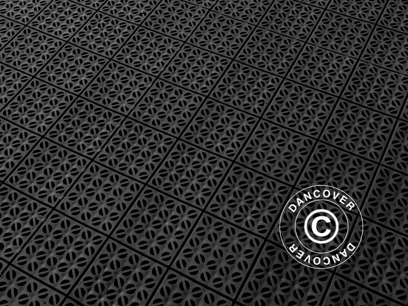 Plastgulv Basic, Multiplate Sort, 1,23 m² (4 stk)