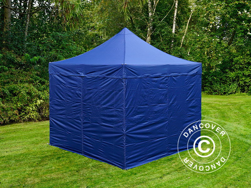 Foldetelt FleXtents PRO 3x3m Mørk blå, inkl. 4 sider