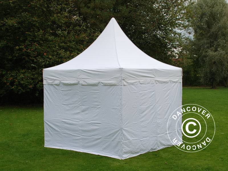 Foldetelt FleXtents PRO Peak Pagoda 3x3m Hvid, inkl. 4 sider