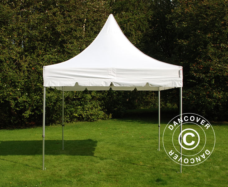 Foldetelt FleXtents PRO Peak Pagoda 3x3m Hvid, inkl. 4 sider
