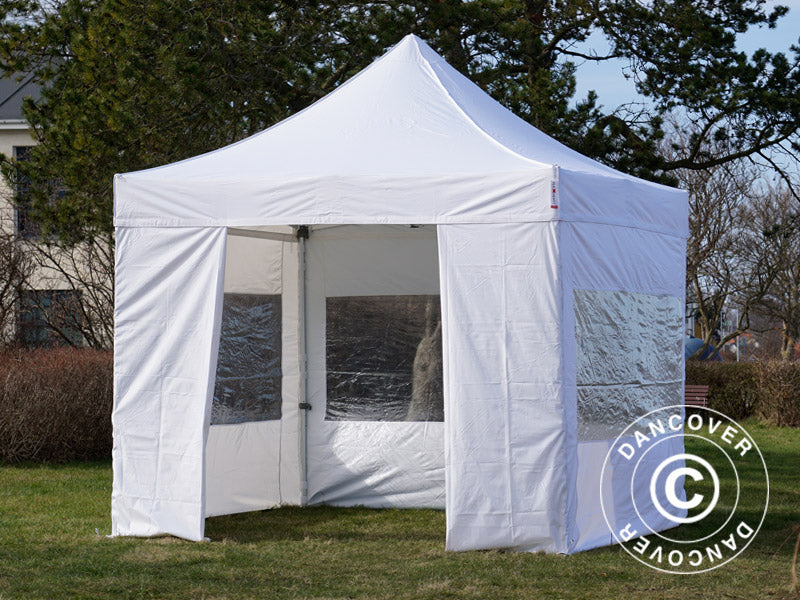 Foldetelt FleXtents PRO 3x3m Hvid, inkl. 4 sider