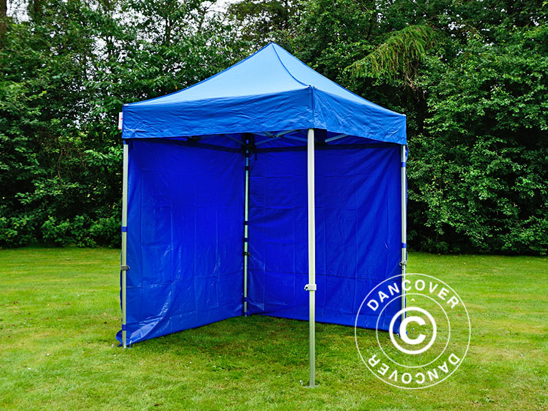 Foldetelt FleXtents PRO 2x2m Blå, inkl. 4 sider