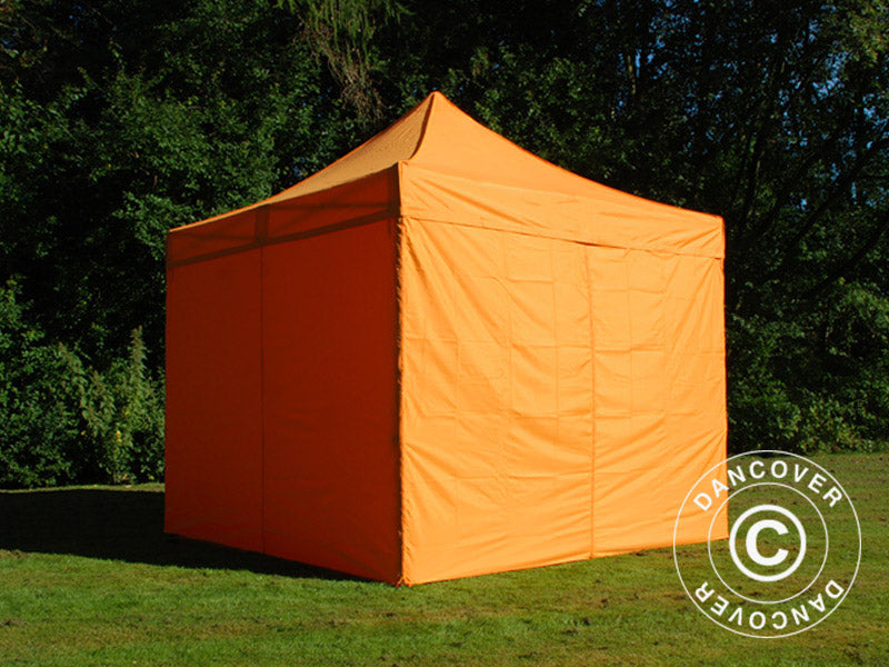 Foldetelt FleXtents PRO 3x3m Orange, inkl. 4 sider