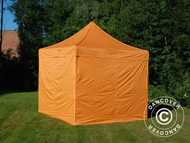 Foldetelt FleXtents PRO 3x3m Orange, inkl. 4 sider