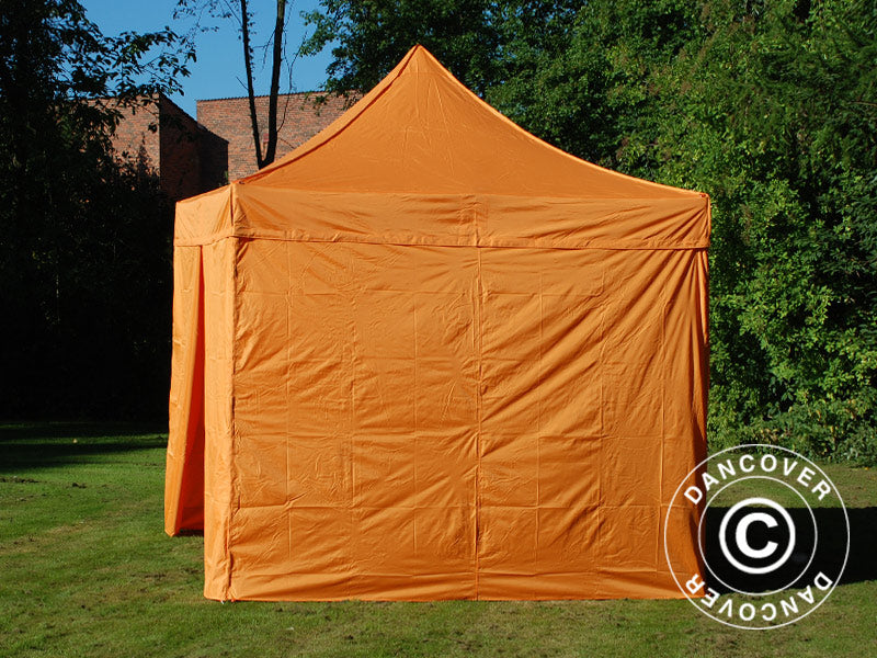 Foldetelt FleXtents PRO 3x3m Orange, inkl. 4 sider
