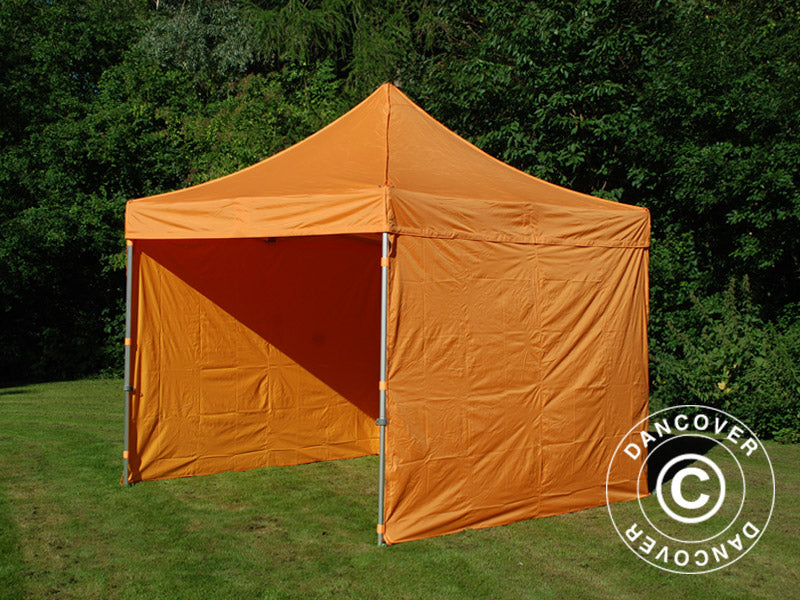 Foldetelt FleXtents PRO 3x3m Orange, inkl. 4 sider