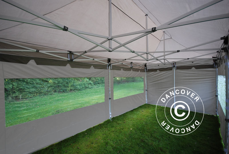 Foldetelt FleXtents PRO "Peaked" 3x6m Latte, inkl. 6 sider