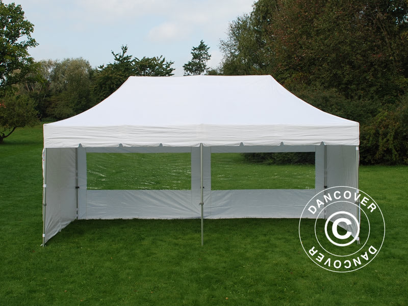 Foldetelt FleXtents PRO "Peaked" 3x6m Hvid, inkl. 6 sider