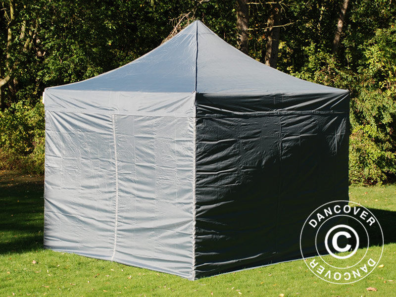 Foldetelt FleXtents PRO 3x3m Grå, inkl. 4 sider