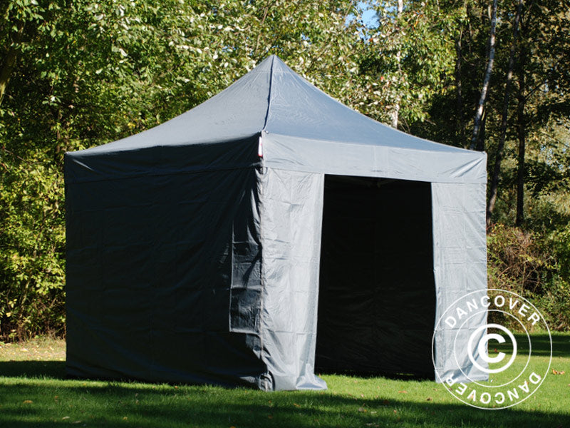 Foldetelt FleXtents PRO 3x3m Grå, inkl. 4 sider