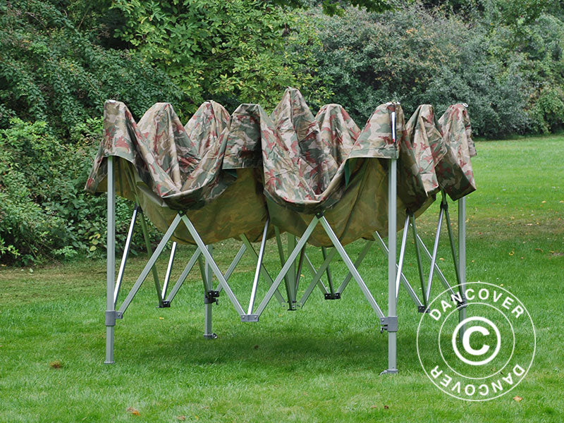 Foldetelt FleXtents PRO 3x3m Camouflage/Militær, inkl. 4 sider