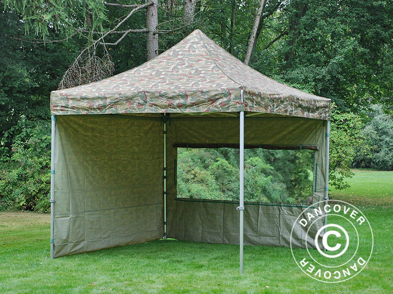Foldetelt FleXtents PRO 3x3m Camouflage/Militær, inkl. 4 sider