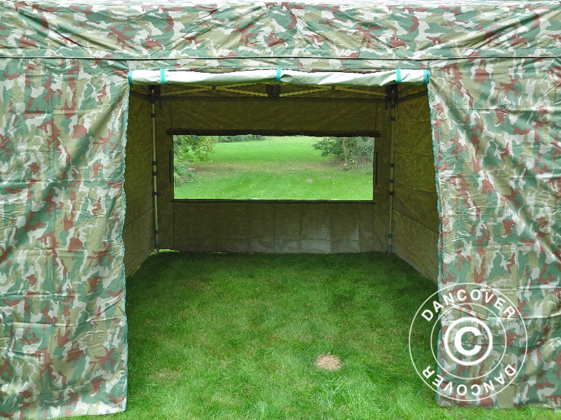 Foldetelt FleXtents PRO 3x3m Camouflage/Militær, inkl. 4 sider