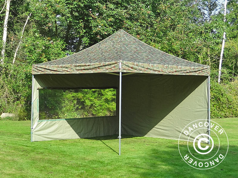 Foldetelt FleXtents PRO 4x4m Camouflage/Militær, inkl. 4 sider